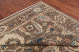 Brown Persian Antique Finish Zero Pile Handmade Wool Rug - 8' 11" X 11' 8"