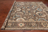 Brown Persian Antique Finish Zero Pile Handmade Wool Rug - 8' 11" X 11' 8"