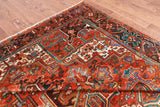 Orange Vintage Persian Heriz Serapi Handmade Wool Rug - 9' 6" X 12' 1"