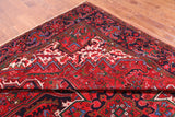 Red Vintage Persian Heriz Serapi Hand Knotted Wool Rug - 9' 11" X 12' 10"
