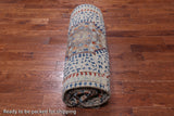 Grey Geometric Persian Mamluk Hand-Knotted Wool Rug - 9' 11" X 13' 9"