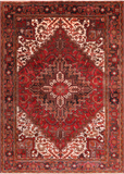 Rust Vintage Persian Heriz Serapi Hand-Knotted Wool Rug - 6' 5" X 9' 2"