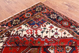 Red Vintage Persian Heriz Serapi Hand Knotted Wool Rug - 6' 8" X 9' 5"