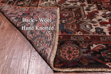 Red Vintage Persian Heriz Serapi Handmade Wool Rug - 7' 1" X 10' 5"