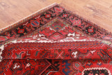 Red Vintage Persian Heriz Serapi Hand-Knotted Wool Rug - 6' 7" X 9' 7"