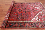 Red Vintage Persian Heriz Serapi Hand-Knotted Wool Rug - 6' 7" X 9' 7"