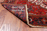Ivory Vintage Persian Heriz Serapi Hand Knotted Wool Rug - 6' 8" X 9' 3"