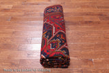 Red Vintage Persian Heriz Serapi Handmade Wool Rug - 6' 7" X 9' 3"