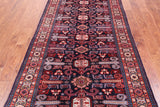 Navy Blue Vintage Persian Handmade Wool Runner Rug - 4' 5" X 9' 2"