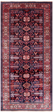 Navy Blue Vintage Persian Handmade Wool Runner Rug - 4' 5" X 9' 2"