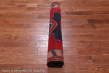Red Vintage Persian Hand Knotted Wool Runner Rug - 4' 2" X 9' 10"
