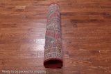 Red Vintage Persian Handmade Wool Runner Rug - 4' 4" X 14' 7"