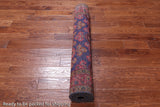 Blue Vintage Persian Hamadan Hand Knotted Wool Runner Rug - 4' 2" X 11' 3"