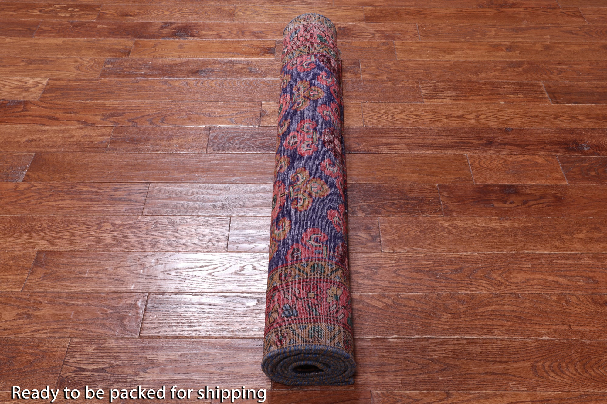 Blue Vintage Persian Hamadan Hand Knotted Wool Runner Rug - 4' 2" X 11' 3"