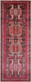 Brown Vintage Persian Handmade Wool Runner Rug - 3' 11" X 10' 1"