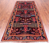 Navy Blue Vintage Persian Tabriz Hand Knotted Wool Rug - 4' 6" X 9' 7"