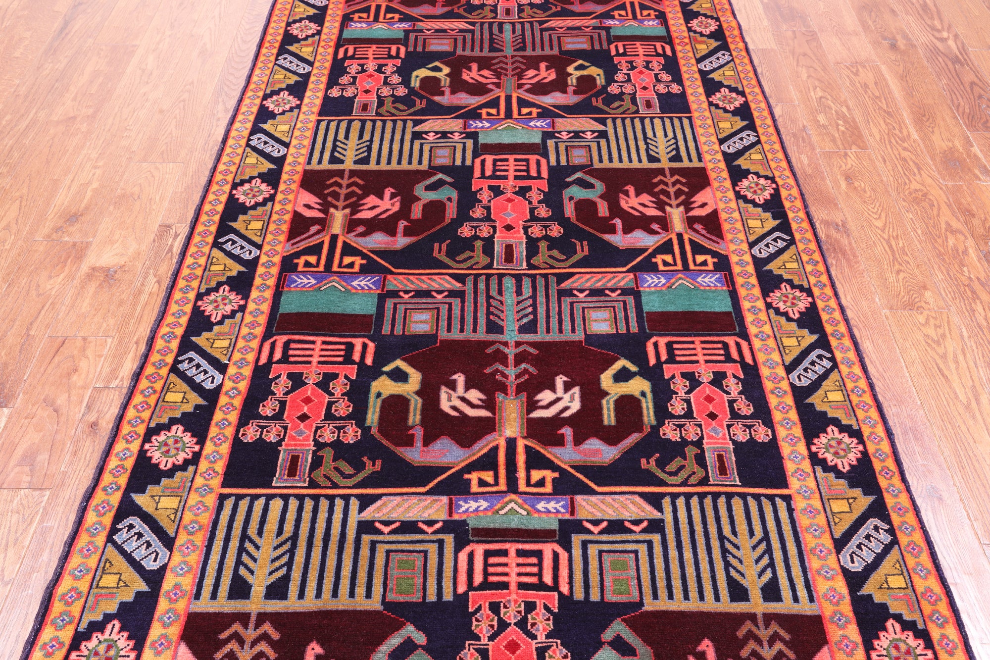 Navy Blue Vintage Persian Tabriz Hand Knotted Wool Rug - 4' 6" X 9' 7"