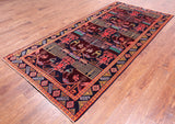 Navy Blue Vintage Persian Tabriz Hand Knotted Wool Rug - 4' 6" X 9' 7"