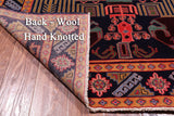 Navy Blue Vintage Persian Tabriz Hand Knotted Wool Rug - 4' 6" X 9' 7"