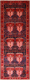 Navy Blue Vintage Persian Handmade Wool Runner Rug - 4' 3" X 11' 5"