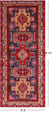 Eggplant Color Vintage Persian Hand Knotted Wool Runner Rug - 4' 2" X 9' 11"