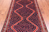 Navy Blue Vintage Persian Hand Knotted Wool Rug - 4' 2" X 7' 8"