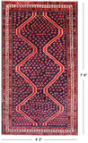 Navy Blue Vintage Persian Hand Knotted Wool Rug - 4' 2" X 7' 8"