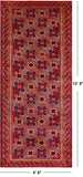Red Vintage Persian Hand Knotted Wool Rug - 4' 6" X 10' 8"
