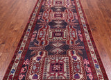 Grey Vintage Persian Hand Knotted Wool Runner Rug - 4' 2" X 9' 8"