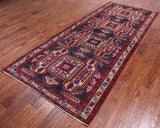 Grey Vintage Persian Hand Knotted Wool Runner Rug - 4' 2" X 9' 8"