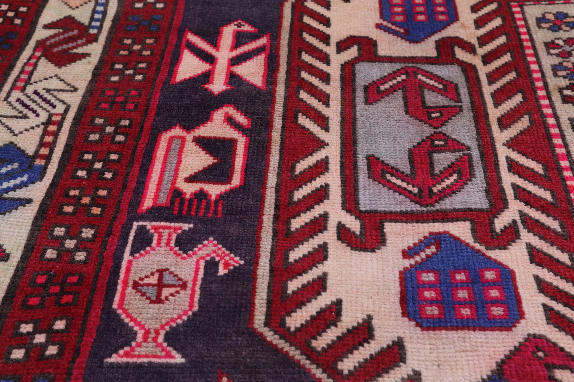 Grey Vintage Persian Hand Knotted Wool Runner Rug - 4' 2" X 9' 8"