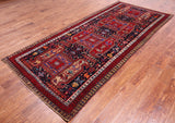 Navy Blue Vintage Persian Hand Knotted Wool Runner Rug - 4' 7" X 10' 5"