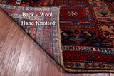 Navy Blue Vintage Persian Hand Knotted Wool Runner Rug - 4' 7" X 10' 5"