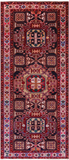 Navy Blue Vintage Persian Handmade Wool Runner Rug - 4' 2" X 9' 11"