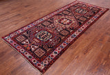 Navy Blue Vintage Persian Handmade Wool Runner Rug - 4' 2" X 9' 11"