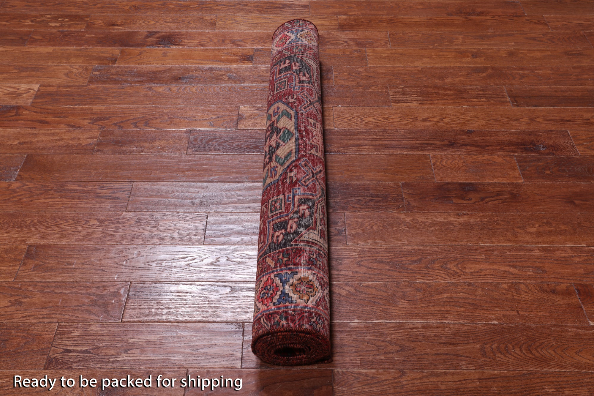 Navy Blue Vintage Persian Handmade Wool Runner Rug - 4' 2" X 9' 11"