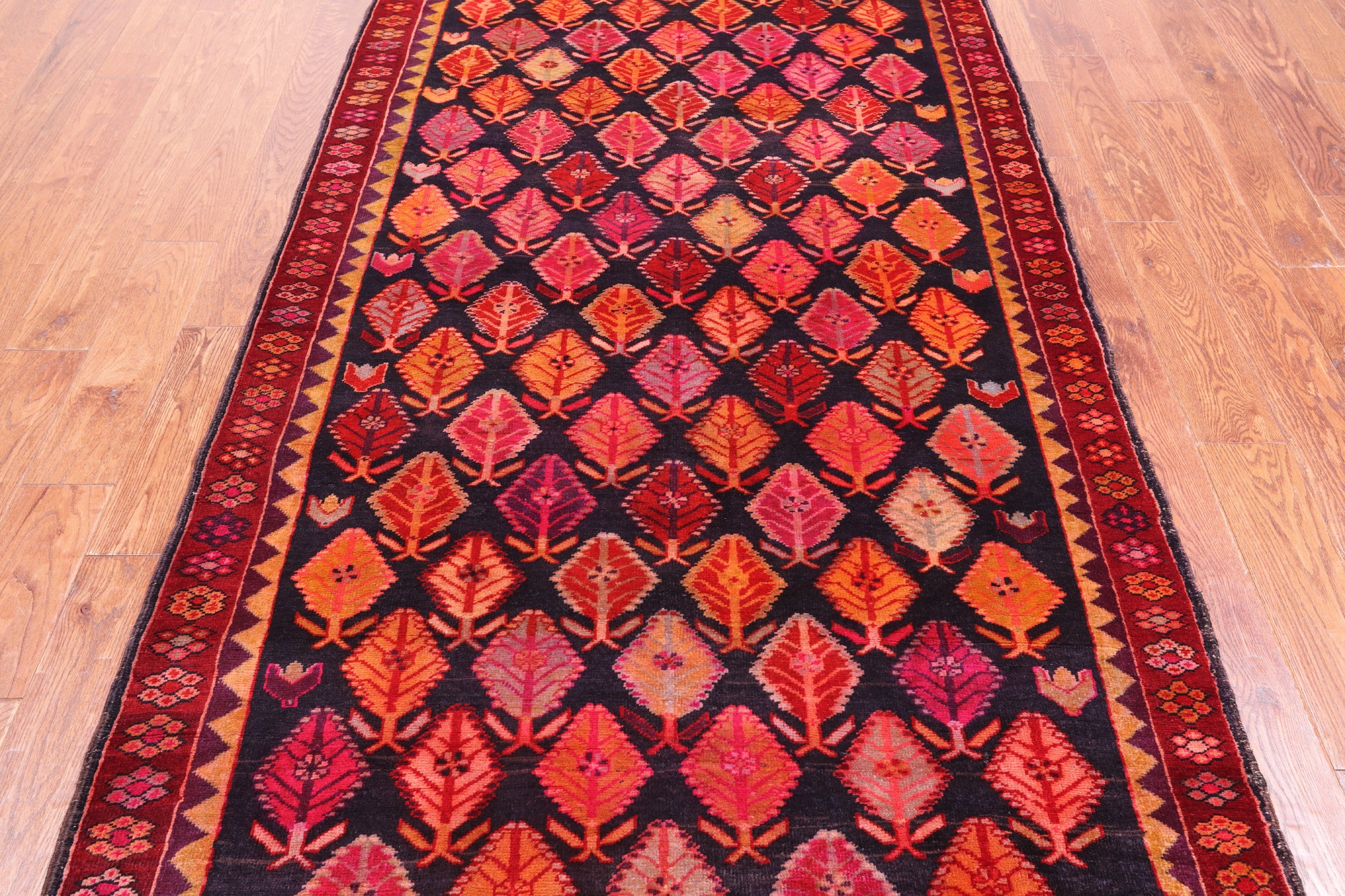 Navy Blue Vintage Persian Hand-Knotted Wool Runner Rug - 4' 5" X 9' 2"