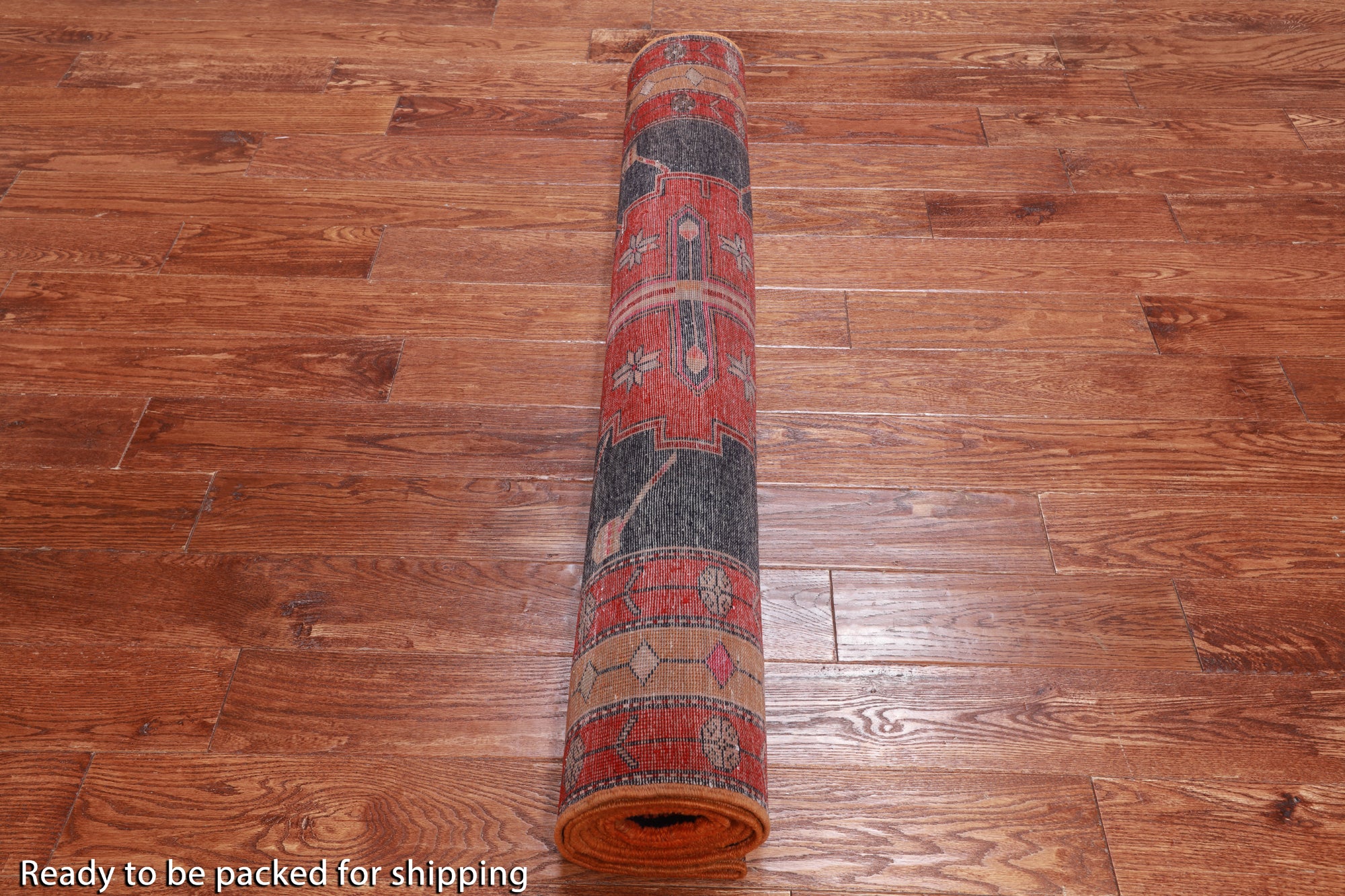 Navy Blue Vintage Persian Hand Knotted Wool Runner Rug - 4' 4" X 10' 8"