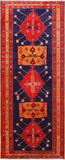 Navy Blue Vintage Persian Hand Knotted Wool Runner Rug - 4' 4" X 10' 8"