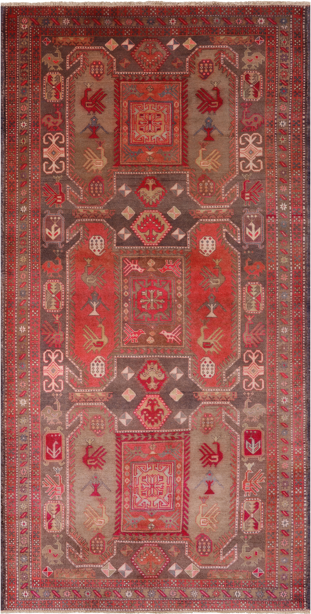 Vintage Persian Handmade Wool Rug - 4' 8" X 9' 5"
