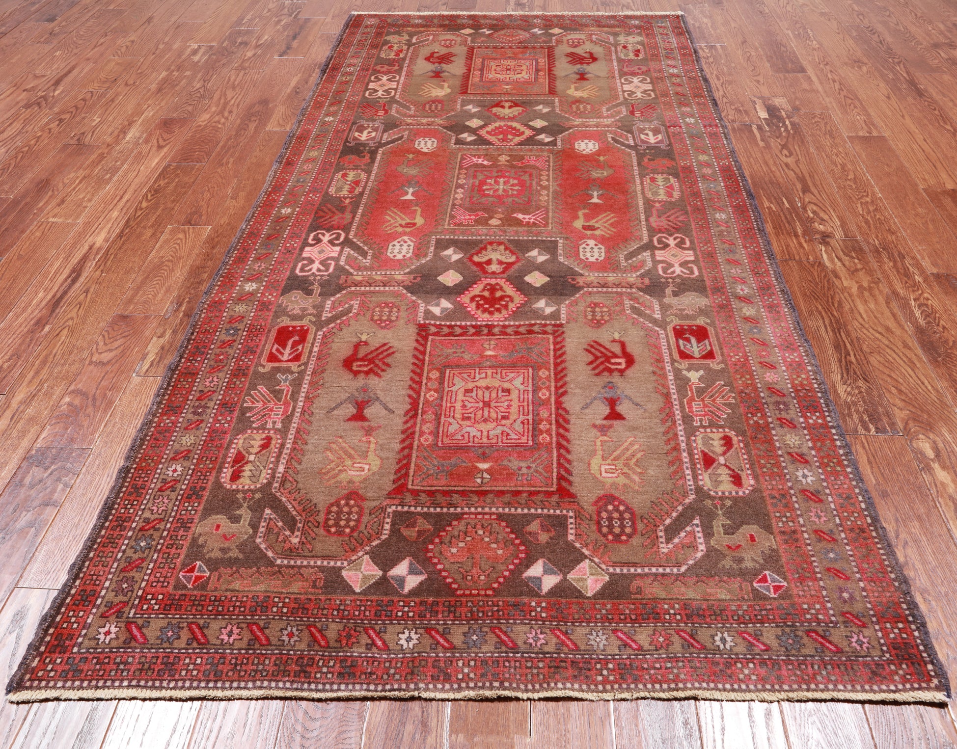 Vintage Persian Handmade Wool Rug - 4' 8" X 9' 5"