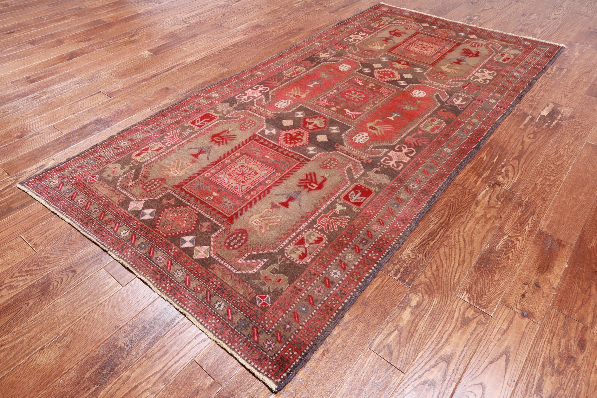Vintage Persian Handmade Wool Rug - 4' 8" X 9' 5"