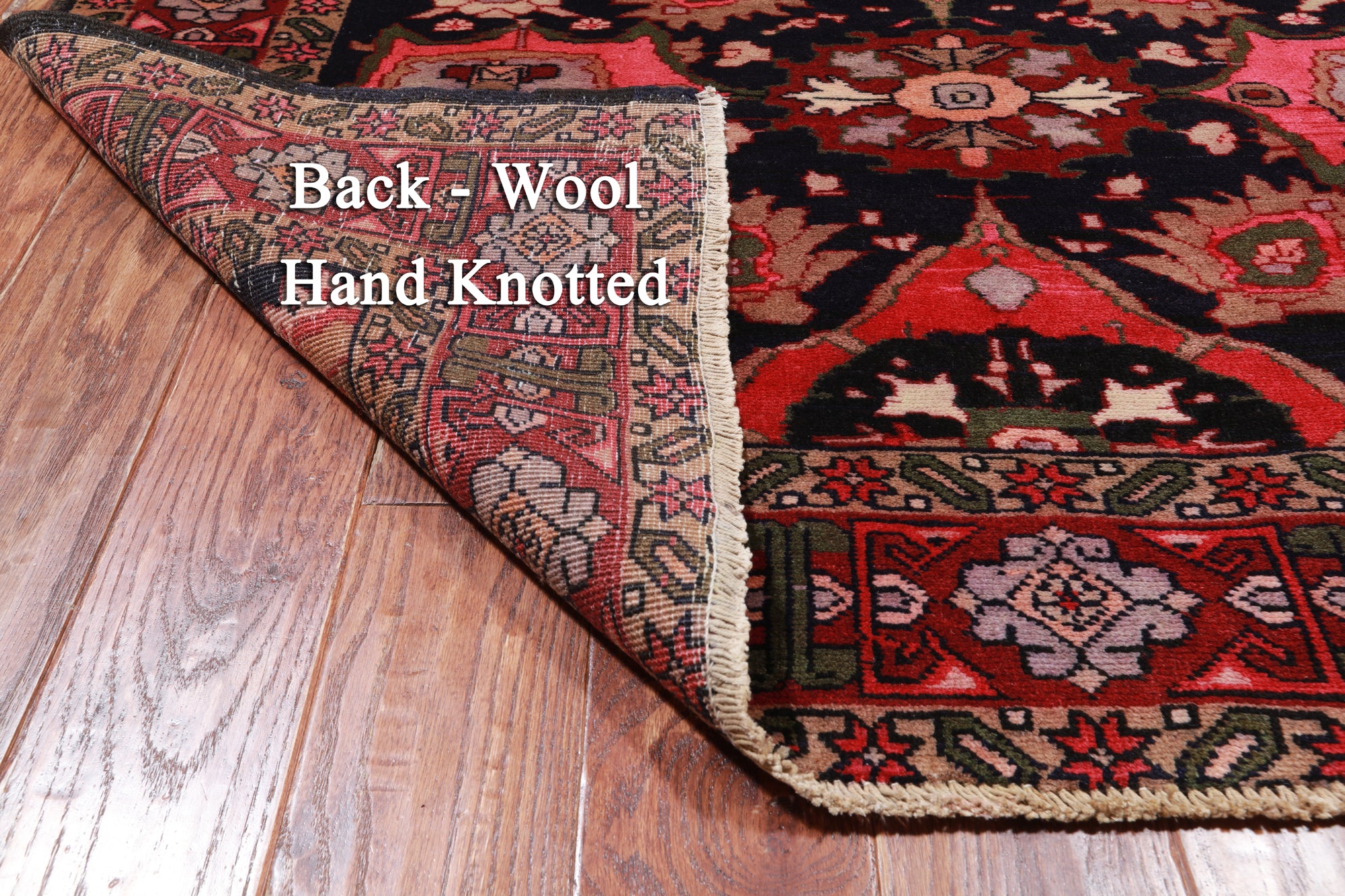 Navy Blue Vintage Persian Handmade Wool Rug - 4' 10" X 9' 4"