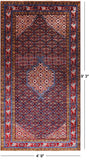 Navy Blue Vintage Persian Hand Knotted Wool Rug - 4' 9" X 9' 3"