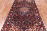 Navy Blue Vintage Persian Hand Knotted Wool Rug - 4' 9" X 9' 3"