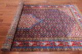 Navy Blue Vintage Persian Hand Knotted Wool Rug - 4' 9" X 9' 3"