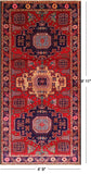 Red Vintage Persian Hand Knotted Wool Rug - 4' 9" X 9' 11"