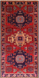 Red Vintage Persian Hand Knotted Wool Rug - 4' 9" X 9' 11"