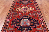 Red Vintage Persian Hand Knotted Wool Rug - 4' 9" X 9' 11"