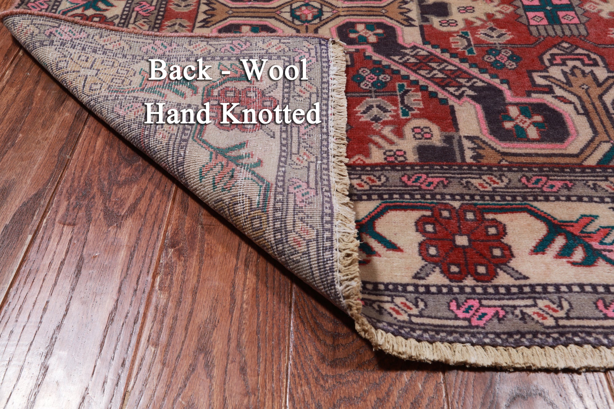 Red Vintage Persian Hand Knotted Wool Rug - 5' 0" X 10' 4"